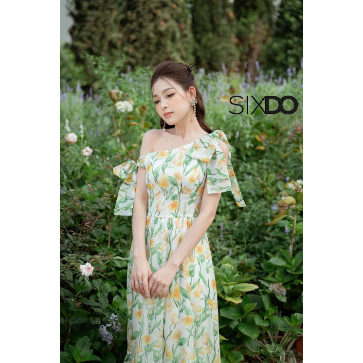 Đầm midi hoa SIXDO-Z (Z-White Floral One Shoulder Midi Dress)
