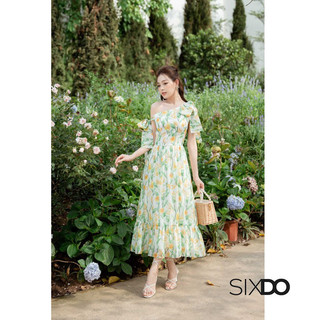 Đầm midi hoa SIXDO-Z (Z-White Floral One Shoulder Midi Dress)