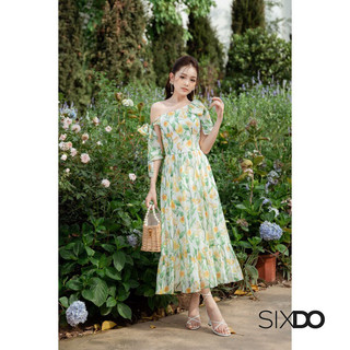 Đầm midi hoa SIXDO-Z (Z-White Floral One Shoulder Midi Dress)