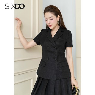 Chân váy xòe xếp li SIXDO (Black Knife Pleated Mini Woven Skirt)
