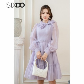 Đầm tơ dáng xòe SIXDO (Light Purple Ruffle Mini Dress)