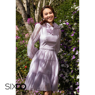 Đầm tơ dáng xòe SIXDO (Light Purple Ruffle Mini Dress)