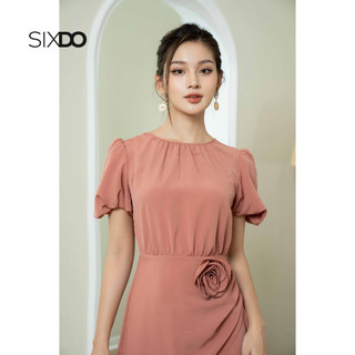 Đầm midi SIXDO (Midi Woven Dress With Flower)