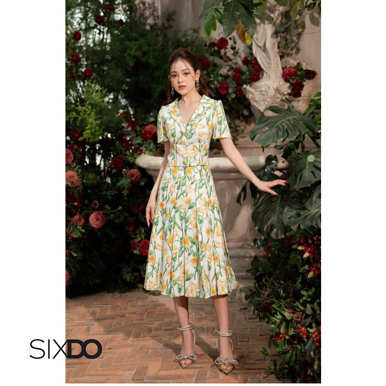 Chân váy hoa SIXDO-Z (Z-White Floral Midi Raw Skirt)