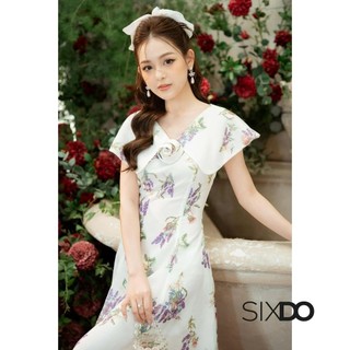 Đầm hoa SIXDO-Z (Z-White Lavender Cape Midi Dress)