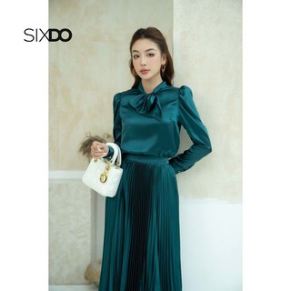 Chân váy lụa xếp li SIXDO (Pleated Midi Silk Skirt)