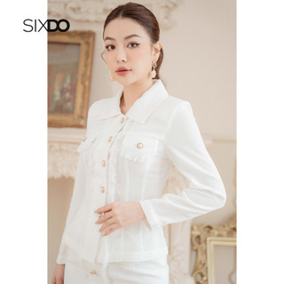 Chân váy tweed trắng SIXDO (White Mini Tweed Skirt)