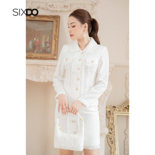 Chân váy tweed trắng SIXDO (White Mini Tweed Skirt)