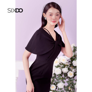 Đầm midi dệt thoi (Black Cape Midi Woven Dress)