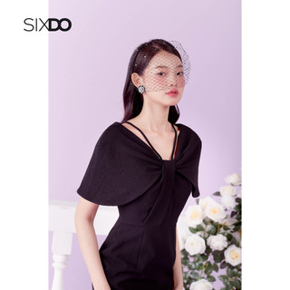 Đầm midi dệt thoi (Black Cape Midi Woven Dress)