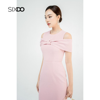 Đầm khoét vai SIXDO (Pink Cape Midi Woven Dress)