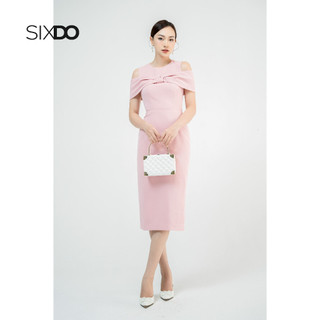 Đầm khoét vai SIXDO (Pink Cape Midi Woven Dress)