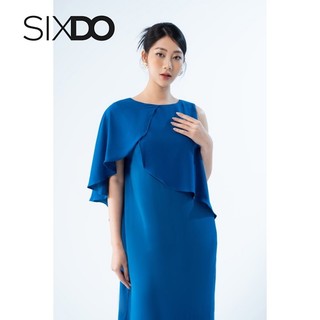 Đầm lụa midi freesize xanh biển đậm thời trang SIXDO (Dark Blue Midi Silk Dress)