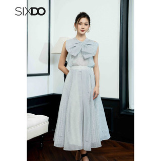 Chân váy xòe SIXDO (White Check Midi Skirt)