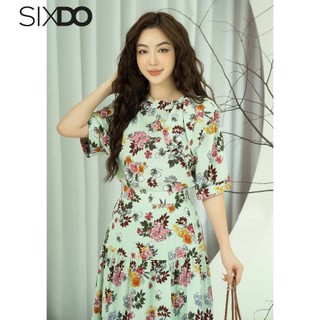 Áo lụa hoa tay lửng SIXDO (Floral Silk Top)