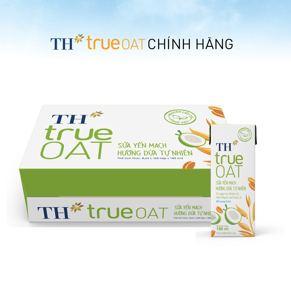 Thùng Sữa Yến Mạch TH true OAT milk Hương Dừa 180ml (48 Hộp) | BigBuy360 - bigbuy360.vn