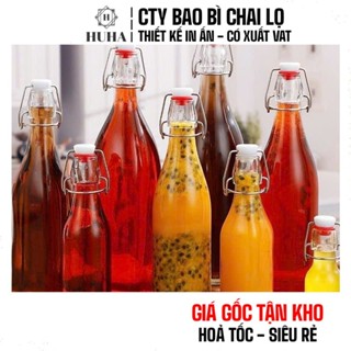 [GIÁ TỐT] Chai Thủy Tinh Dáng Thon 250ml–1000ml ❣️ Nắp Cài, Đựng Đồ Uống, Mật Ong, Nước Ép