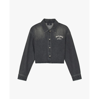 MLB - Áo sơ mi denim nữ cổ bẻ tay dài Varsity Culsive_3FDRV0144-50CGS