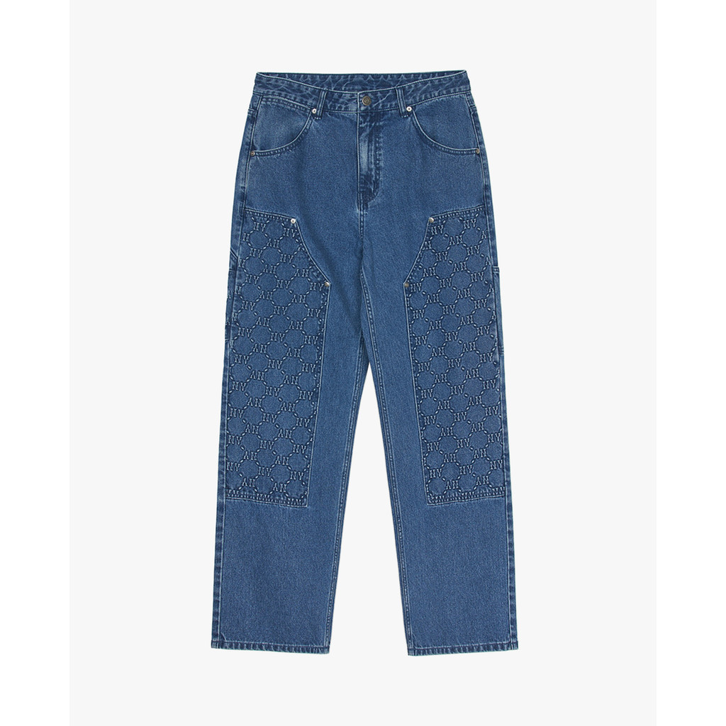 MLB - Quần jeans nam ống rộng Diagram Monogram Embossed 3LDPM0551-50INS
