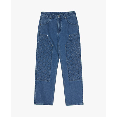 MLB - Quần jeans nam ống rộng Diagram Monogram Embossed_3LDPM0551-50INS