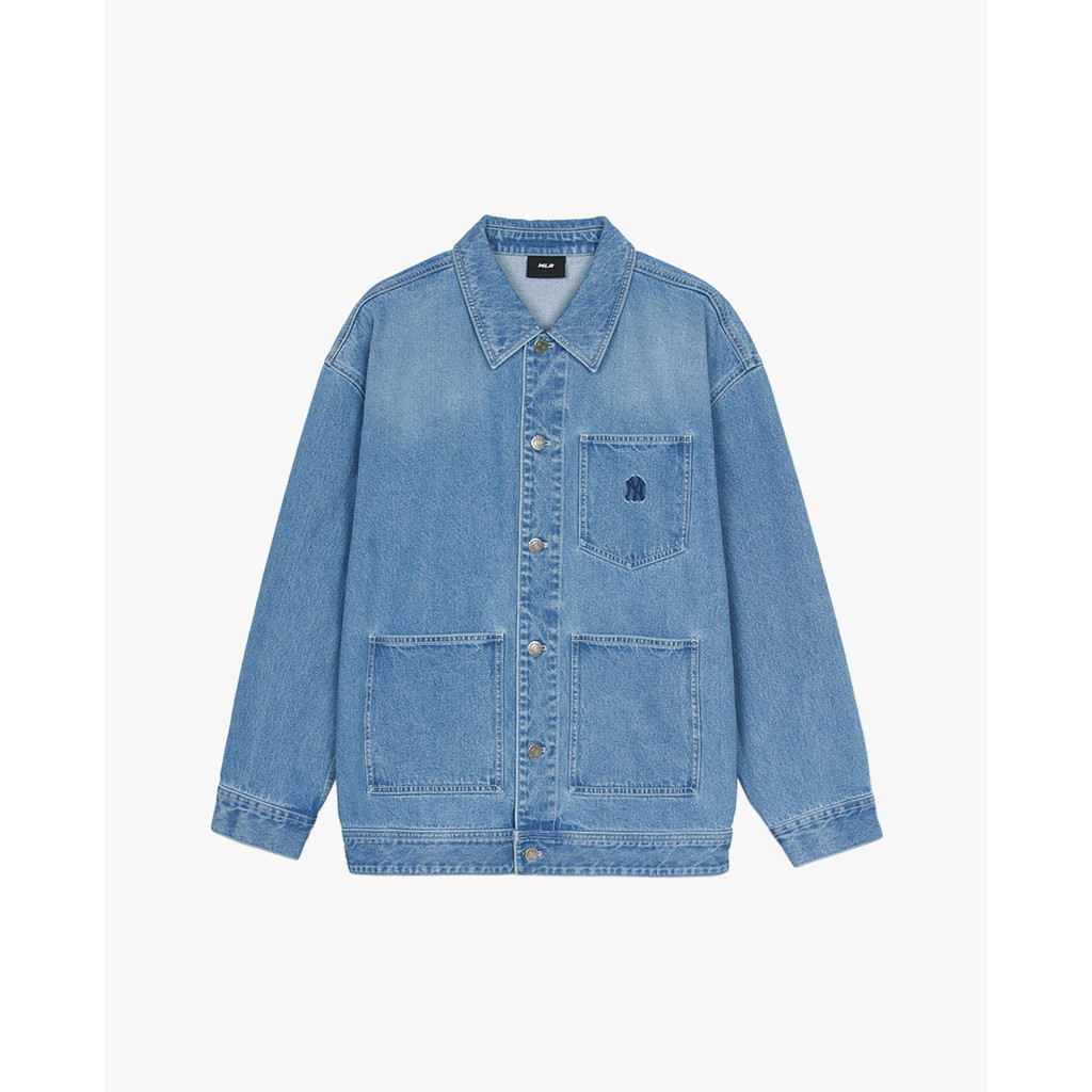 MLB - Áo khoác denim unisex cổ bẻ tay dài Varsity 3ADKV0151-50BLL