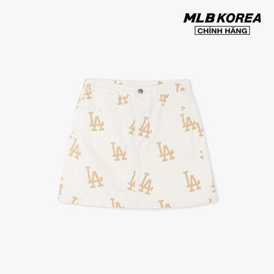 MLB - Chân váy denim mini phom chữ A Basic Multi Megalogo Print_3FDSB0143-07CRS