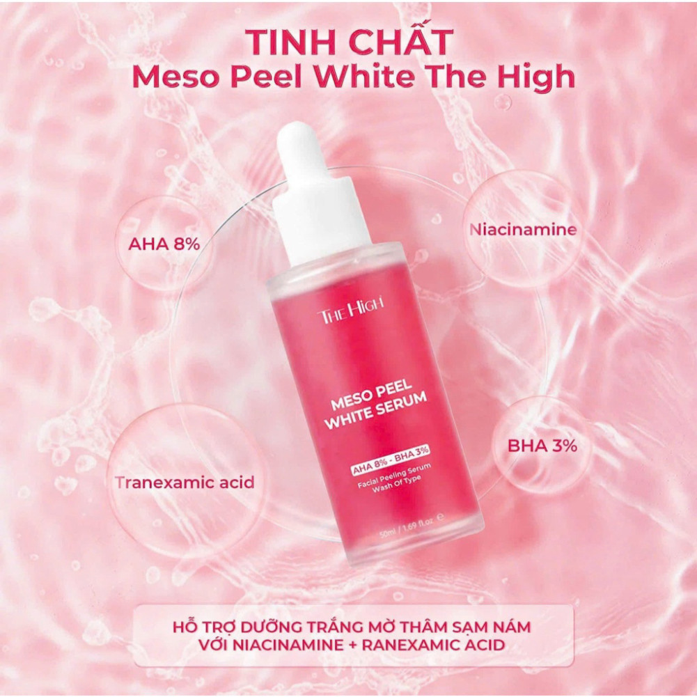 Tinh Chất Serum Meso Peel THE HIGH Hổ trợ Trắng Da Căng Bóng Không Đau Không Đỏ,Làm Sạch Sâu