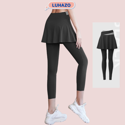 Quần tập gym nữ kèm váy may liền quần hàng Quảng Châu co giãn thấm hút tôn dáng cao cấp MK033 THUNG Pickleball  T14T4
