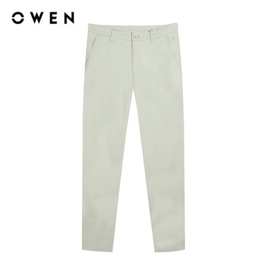 OWEN - Quần khaki Slim Fit QKS241390 màu Kem chất liệu Cotton - Spandex