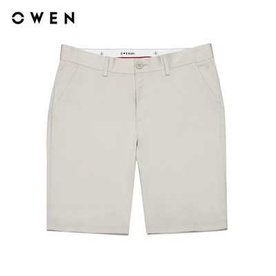 OWEN - Quần short Slim Fit SK241374 màu Be chất liệu Renu