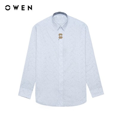 OWEN - Áo sơ mi dài tay Slim Fit AS240685D màu Trắng chất liệu Bamboo