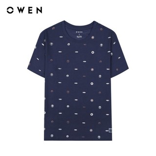  OWEN - Áo thun nam Tshirt ngắn tay Body Fit TSN231446 màu Navy chất liệu COTTON MODAL 
