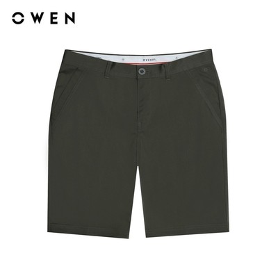 OWEN - Quần short Slim Fit SK241373 màu Rêu chất liệu Renu