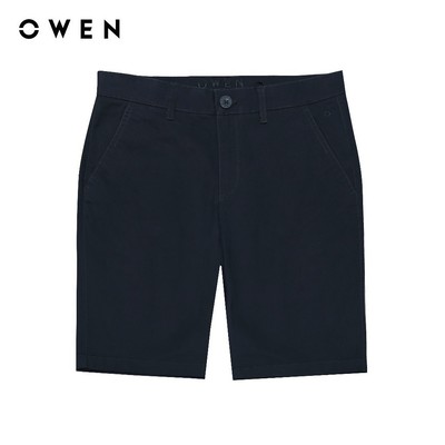 OWEN - Quần short Slim Fit SK241232 màu Xanh đen chất liệu CVC Spandex