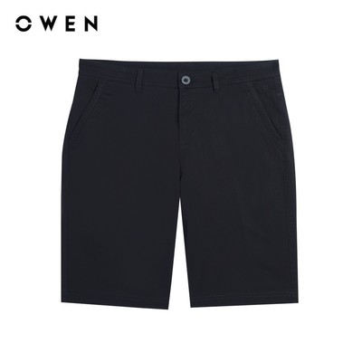 OWEN - Quần short Slim Fit SK241380 màu Đen chất liệu Cotton- Spandex