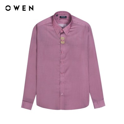 OWEN - Áo sơ mi dài tay Slim Fit AS230655D màu Đỏ chất liệu Bamboo