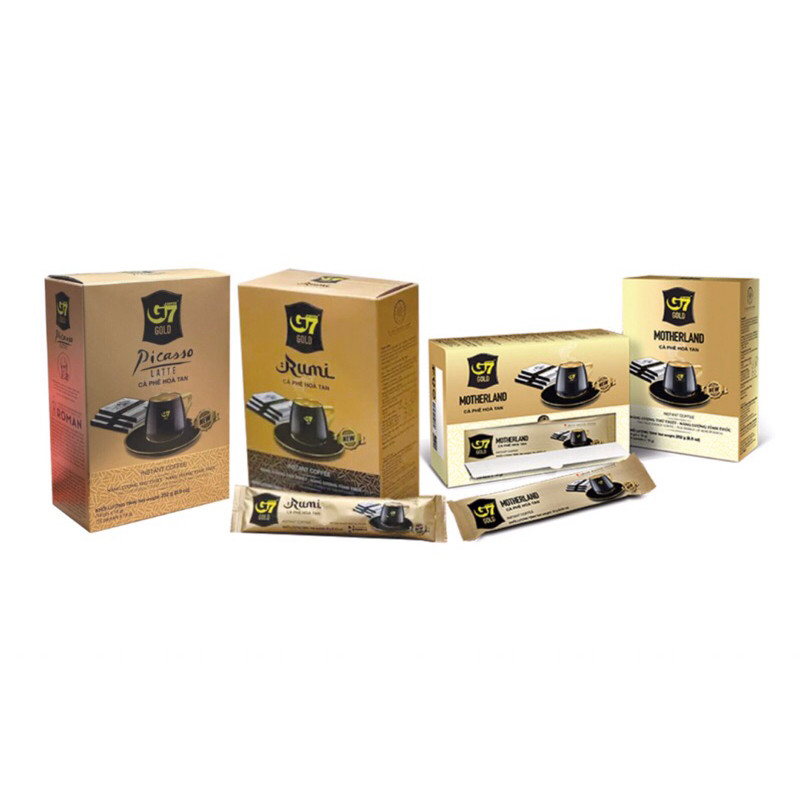 Cà Phê Hòa Tan G7 Gold Rumi/ Motherland/ Picasso Latte Hộp  14 Gói x 18G