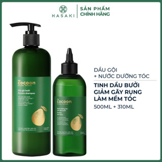 Combo Cocoon Dầu Gội 500ml & Nước Dưỡng Tóc Tinh Dầu Bưởi 310ml Hasaki Sản Phẩm Chính Hãng