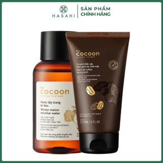 Combo Cocoon Nước Tẩy Trang Bí Đao 140ml + Tẩy Da Chết Mặt Cà Phê Đắk Lắk 150ml Hasaki Chính Hãng