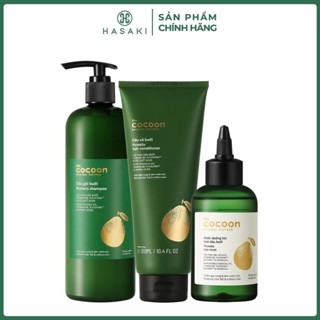 Bộ Chăm Sóc Tóc Cocoon Dầu Gội 500ml + Dầu Xả 310ml + Nước Dưỡng Tóc Tinh Dầu Bưởi 140ml Hasaki Chính Hãng
