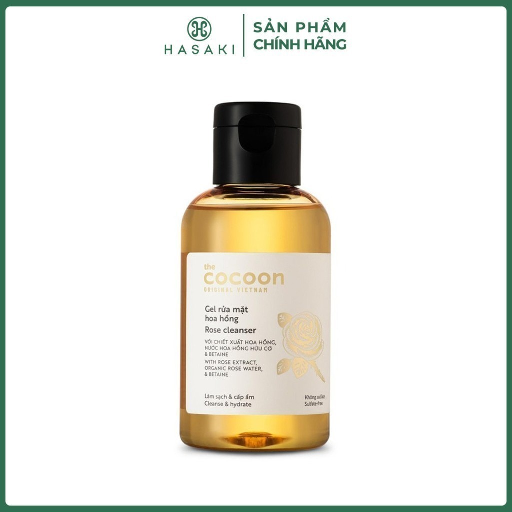 Gel Rửa Mặt Cocoon Chiết Xuất Từ Hoa Hồng 140ml Hasaki Sản Phẩm Chính Hãng