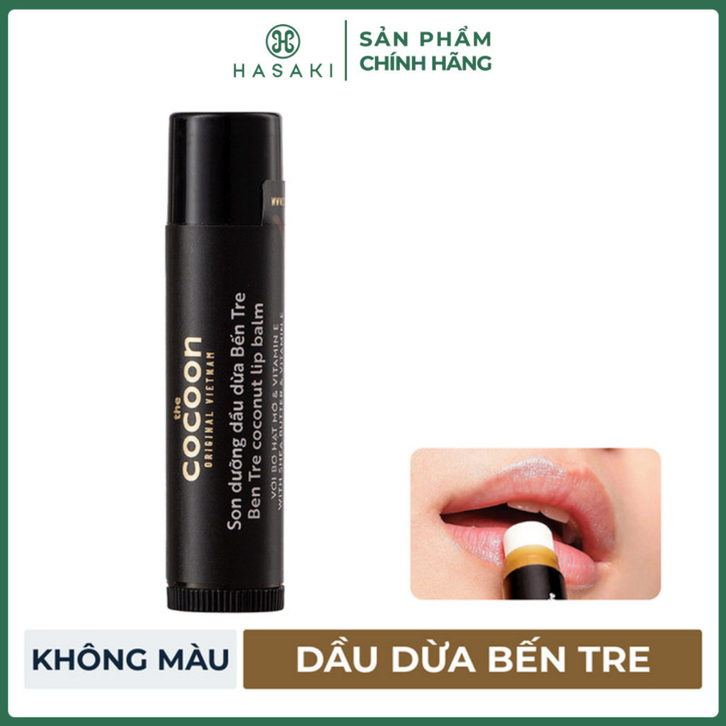 [DAILY] Son Dưỡng Dầu Dừa Bến Tre Cocoon Ben Tre Coconut Lip Balm 5g Hasaki Sản phẩm chính hãng