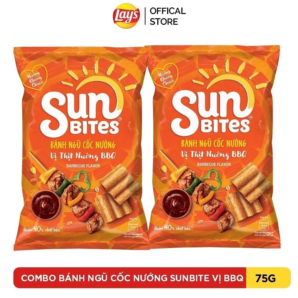 [Quà tặng] Combo 2 Snack Bịch Sunbite Vị BBQ 75G
