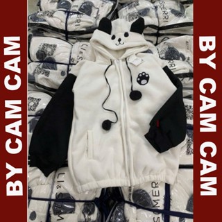  Áo Khoác Nỉ Lông Gấu Trúc. Hoodie zip kéo khóa hình thêu form rộng unisex Thiết Kế Dáng Thể Thao Trẻ Trung Năng Động 