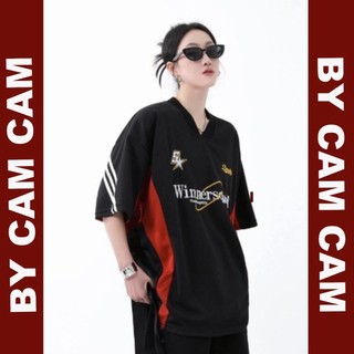 Áo thun cổ v Rio tay lỡ WINNERSQUAD 3 vạch trắng phong cách trẻ trung ,cá tính[FREESHIP]