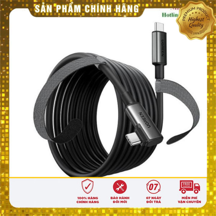 Cáp USB Type-C to Type-C bẻ góc 90 độ dài 5M tốc độ 5Gbps Ugreen 90629 cao cấp
