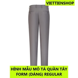 (ĐEN TRƠN QTR) QUẦN TÂY VIỆT TIẾN CÓ LY (KO ÔM - REGULAR)
