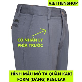 (6031 KKR) QUẦN KAKI VIỆT TIẾN CÓ LY (KO ÔM - REGULAR)