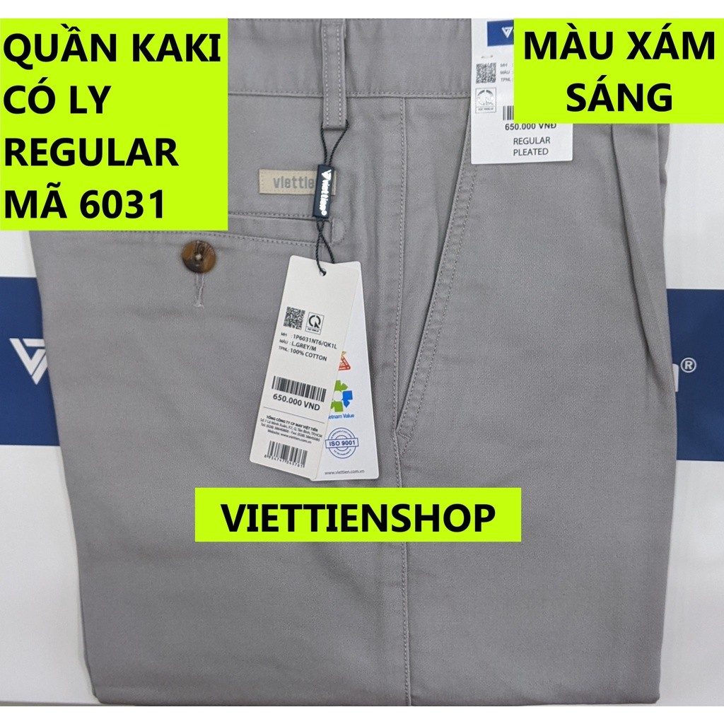 (6031 KKR) QUẦN KAKI VIỆT TIẾN CÓ LY (KO ÔM - REGULAR)