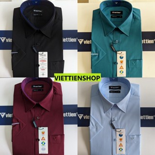 (MS) ÁO SƠ MI VIỆT TIẾN NGẮN TAY MÀU TRƠN